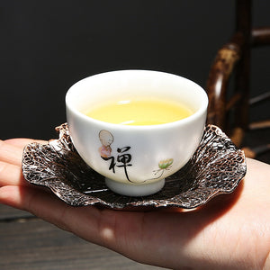 1pcs tea cups pu er tea tools kungfu tea cup gift drink tea tool ceramic White jade porcelain acacuss