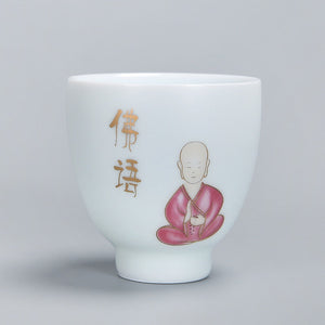 1pcs tea cups pu er tea tools kungfu tea cup gift drink tea tool ceramic White jade porcelain acacuss