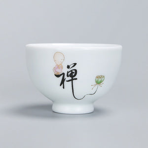 1pcs tea cups pu er tea tools kungfu tea cup gift drink tea tool ceramic White jade porcelain acacuss