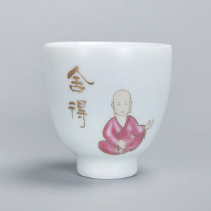 1pcs tea cups pu er tea tools kungfu tea cup gift drink tea tool ceramic White jade porcelain acacuss