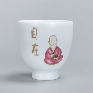 1pcs tea cups pu er tea tools kungfu tea cup gift drink tea tool ceramic White jade porcelain acacuss