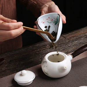 1piece Hand Painted Tea Holder Spoon Ceramic Spare Accessories Business High-Quality Porcelain Gift Tableware acacuss