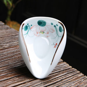 1piece Hand Painted Tea Holder Spoon Ceramic Spare Accessories Business High-Quality Porcelain Gift Tableware acacuss