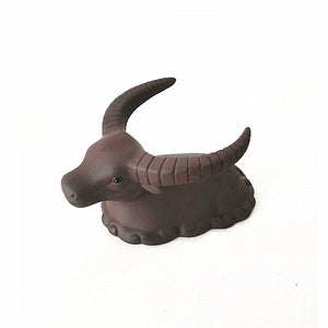 1piece Purple Clay Mascot Tea Pet Accessories Handicraft Cattle Home Decoration Business Gift Furnishing acacuss