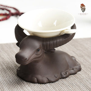 1piece Purple Clay Mascot Tea Pet Accessories Handicraft Cattle Home Decoration Business Gift Furnishing acacuss
