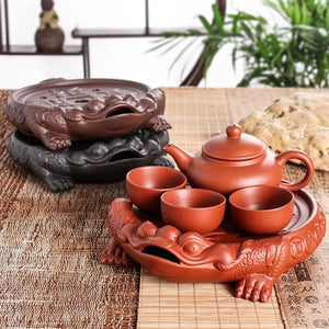 1piece Purple Clay Tea Trays pet Mascot China Business Gifts Home Decoration Wedding Gift acacuss