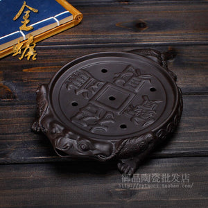 1piece Purple Clay Tea Trays pet Mascot China Business Gifts Home Decoration Wedding Gift acacuss