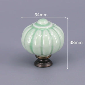 1x Green color series Ceramic Knobs Dresser Drawer Cabinet Handle Pulls / CuteKitchen Cupboard Knob Furniture Hardware acacuss