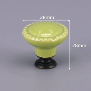 1x Green color series Ceramic Knobs Dresser Drawer Cabinet Handle Pulls / CuteKitchen Cupboard Knob Furniture Hardware acacuss
