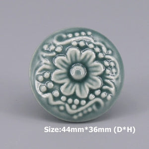 1x Green color series Ceramic Knobs Dresser Drawer Cabinet Handle Pulls / CuteKitchen Cupboard Knob Furniture Hardware acacuss