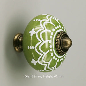 1x Green color series Ceramic Knobs Dresser Drawer Cabinet Handle Pulls / CuteKitchen Cupboard Knob Furniture Hardware acacuss