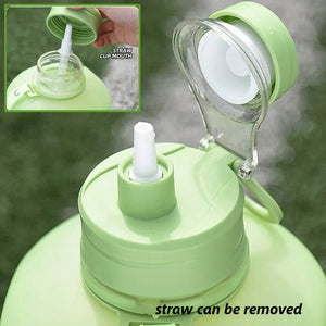 2.2L Large Capacity Sports Water Bottle Outdoor Fitness Kettle Gradient Plastic Water Cup Students Portable Big Ton Ton Barrel acacuss
