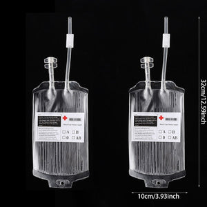 2/4Pcs Clear Halloween Blood Bags 400ml PVC Food Grade Drink Bag Halloween Party Decor Horror Props Cosplay Vampire Blood Pouch acacuss