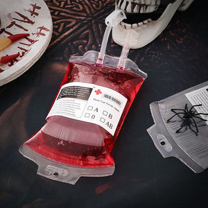 2/4Pcs Clear Halloween Blood Bags 400ml PVC Food Grade Drink Bag Halloween Party Decor Horror Props Cosplay Vampire Blood Pouch acacuss