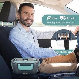 2-In-1 Electric Heating Lunch Box Car + Home 12V/220/110V Portable Stainless Steel Liner Bento Lunchbox Food Container Bento Box acacuss