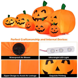 230cm 7pcs Inflatable Halloween Pumpkin Outdoor Garden Decoration Blowing Up Toys with LED Lights Christmas Gift Halloween Decor acacuss