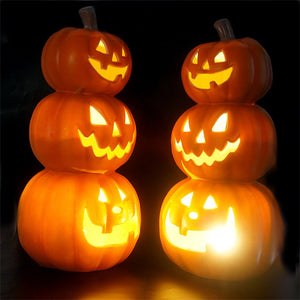 24*20cm Pumpkin Lantern Plastic Halloween Led Pumpkin Lamp Flashing Ghost Lighting Festival Park Indoor Garden Decoration New acacuss