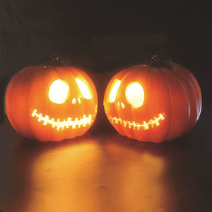 24*20cm Pumpkin Lantern Plastic Halloween Led Pumpkin Lamp Flashing Ghost Lighting Festival Park Indoor Garden Decoration New acacuss