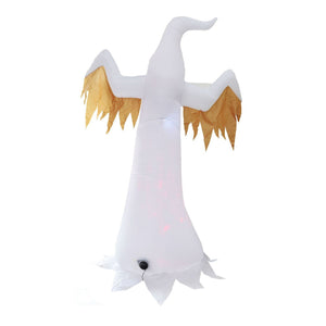 240cm Halloween Inflatable Ghost with Rotating Flame Light Horror Halloween Decoration for Home Outdoor Yard Glowing Ghost Props acacuss