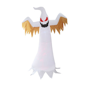 240cm Halloween Inflatable Ghost with Rotating Flame Light Horror Halloween Decoration for Home Outdoor Yard Glowing Ghost Props acacuss