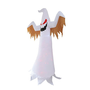 240cm Halloween Inflatable Outdoor Ghost With Kaleidoscope LED Lights Horror Scary Props Garden Yard Halloween Party Decoration acacuss