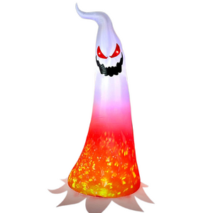 240cm Halloween Inflatable Outdoor Ghost With Kaleidoscope LED Lights Horror Scary Props Garden Yard Halloween Party Decoration acacuss