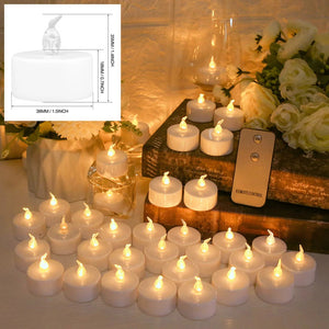 24Pcs Flickering LED Candle Tealights No-Remote/Remote Control Candles Flameless With Battery For Wedding Home Christmas Decors acacuss