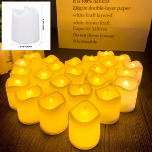24Pcs Flickering LED Candle Tealights No-Remote/Remote Control Candles Flameless With Battery For Wedding Home Christmas Decors acacuss