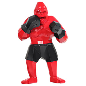 24cm Creative Boxing King Kong Sculpture Fashion Gorilla Animal Character Figurine Orangutan Home Decoration Desk Decor and Gift acacuss