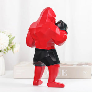 24cm Creative Boxing King Kong Sculpture Fashion Gorilla Animal Character Figurine Orangutan Home Decoration Desk Decor and Gift acacuss