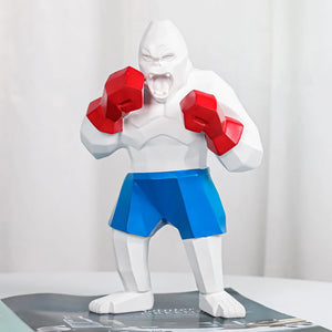 24cm Creative Boxing King Kong Sculpture Fashion Gorilla Animal Character Figurine Orangutan Home Decoration Desk Decor and Gift acacuss