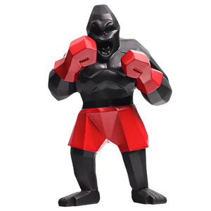 24cm Creative Boxing King Kong Sculpture Fashion Gorilla Animal Character Figurine Orangutan Home Decoration Desk Decor and Gift acacuss