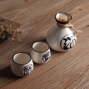 250ml Japanese Ceramic wine set sake white wine yellow wine small wine bottle wine glass one pot and two cups three-piece set acacuss