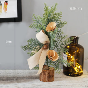 25CM Christmas Decorations Desktop Window Mini Christmas Tree Decoration Potted Festival Scene Arrangement Decorations 2023 acacuss