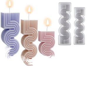 DIY S-shaped geometric line candle silicone mold wave stripe candle silicone mold home decor Candle making mold acacuss