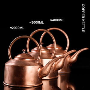 2L/3L Handmade Red Copper Teapot Tibetan Long Mouth Copper Kettle Boiling Water Kettle Kitchen Cold Kettle Pure Copper Tea Set acacuss