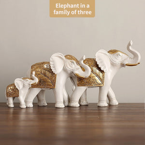 2Pc set Elephant Statue Resin Animal Sculpture Family A Three Elephant Home Decor Living Room Bedroom Countertop Decoration Gift acacuss