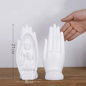 2Pcs Buddha Statue Hands Sculptures Monk Figurine Tathagata India Yoga Fengshui Home Decoration Ornament Accessories acacuss