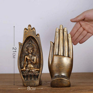 2Pcs Buddha Statue Hands Sculptures Monk Figurine Tathagata India Yoga Fengshui Home Decoration Ornament Accessories acacuss