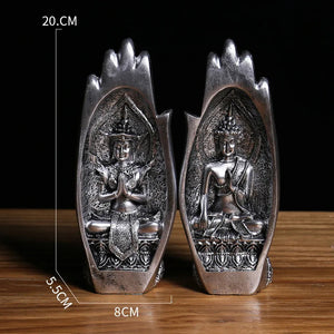 2Pcs Buddha Statue Hands Sculptures Monk Figurine Tathagata India Yoga Fengshui Home Decoration Ornament Accessories acacuss