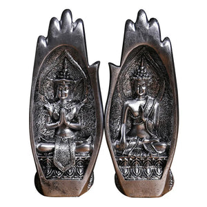 2Pcs Buddha Statue Hands Sculptures Monk Figurine Tathagata India Yoga Fengshui Home Decoration Ornament Accessories acacuss