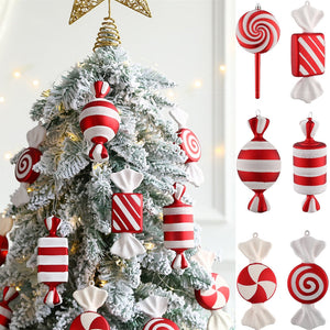 2Pcs Christmas Decoration Large Candy Cane DIY Xmas Tree Hanging Pendant Home Christmas Party Favors New Year Gift 2024 Navidad acacuss