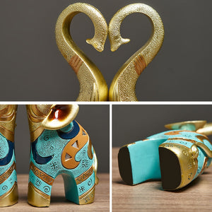 2Pcs European Feng Shui Elephant Decoration Resin Creative Animal Home Decoration Craft Jewelry Gift Gift Living Room Decoration acacuss