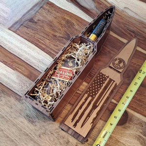 2nd Amendment Whiskey holder bullet flag wine holder Wooden flag box gun lover decor acacuss