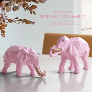 2pcs Elephant figurine resin for home office hotel decoration tabletop animal modern craft India white Elephant statue decor acacuss