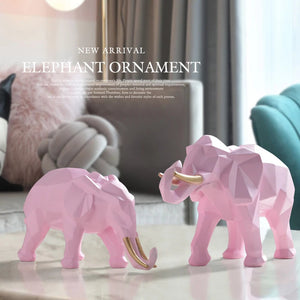 2pcs Elephant figurine resin for home office hotel decoration tabletop animal modern craft India white Elephant statue decor acacuss