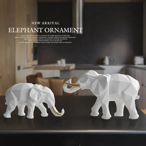 2pcs Elephant figurine resin for home office hotel decoration tabletop animal modern craft India white Elephant statue decor acacuss