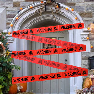 2pcs/set Halloween Warning Tape Signs Halloween Props Window Prop Party Danger Warning line Halloween Decoration Witch Balloons acacuss