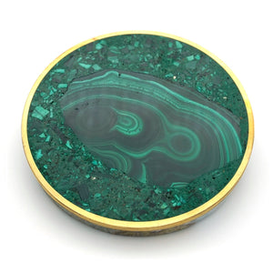 3 Inch Malachite Coaster Single Piece for Hot& Cold Drinks, Thermal insulation pads, Temperature restrict, for all seasons acacuss