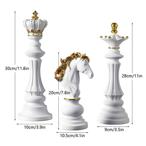 3 Pcs/Set Resin International Chess Figurine Modern Interior Decor Office Living Room Home Decoration Accessories acacuss